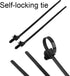 30Pcs Black Nylon Cable Zip Ties, 8-1/4'' Length Heavy Duty Zip Fastener Cable Clips for Household Electronic Auto