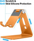 OMOTON Adjustable Cell Phone Stand, Aluminum Desktop Cellphone Stand with Anti-Slip Base and Convenient Charging Port