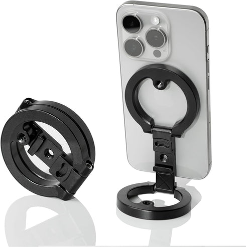 Amlanpin Dual Magnetic Phone Holder, 1/4" Screw Tripod Mount, Gym Magnetic Phone Stand