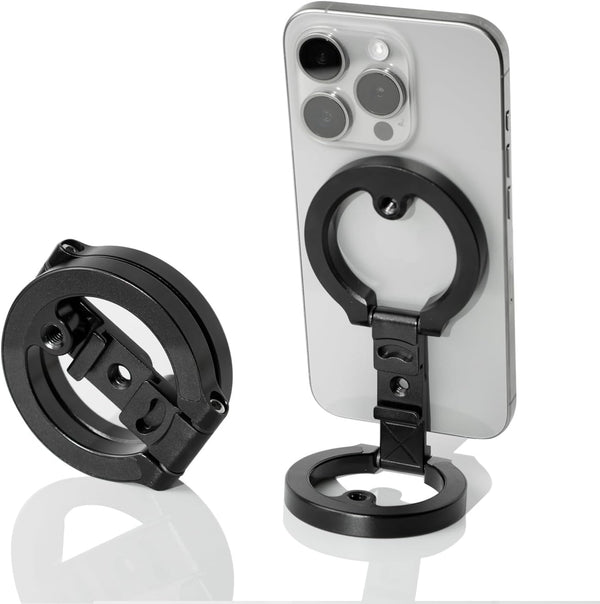 Amlanpin Dual Magnetic Phone Holder, 1/4" Screw Tripod Mount, Gym Magnetic Phone Stand