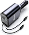 Retractable Car Charger, 66W Super Fast USB Charger with Dual Type-C Cables and 2 USB Ports for iPhone and Samsung