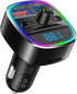 Nulaxy Bluetooth FM Transmitter for Car, Dual USB Charging Adapter with Hands-Free Calling and 7 Colors LED