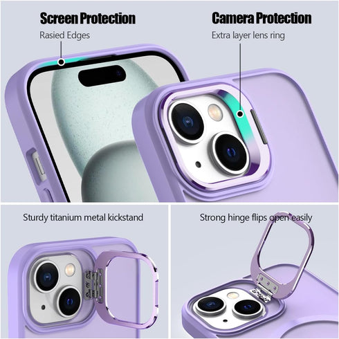 Nvollnoe 15 15(Purple) for iPhone Case Compatible with MagSafe Military Grade Shockproof Heavy Duty Protective