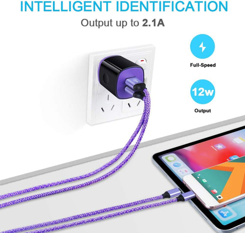 Fast Charger for Samsung Galaxy S24/S23/S23+/S22/S21/S21+/S21 Ultra/Note 20 Ultra/S20 FE 5G/S10, LG G9 Stylo 6/5, Type