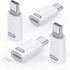 MoKo Lightning to USB C Male Adapter 4 Pack, Fast Charging Adapter for iPhone 15/16 Pro/Max, Galaxy S24, White