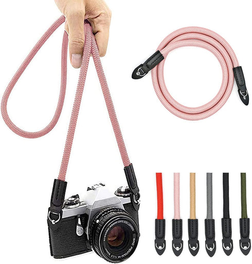 Eorefo Camera Strap Vintage 100cm Nylon Climbing Rope Camera Neck Shoulder Strap for