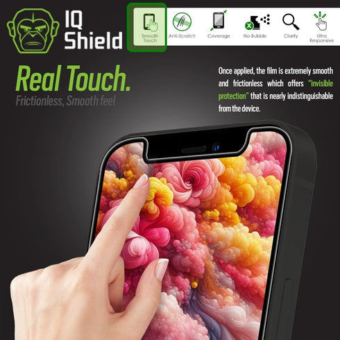IQShield Anti-Bubble Clear TPU Film Screen Protector for Apple iPhone 13 (6.1 inch) - 2-Pack