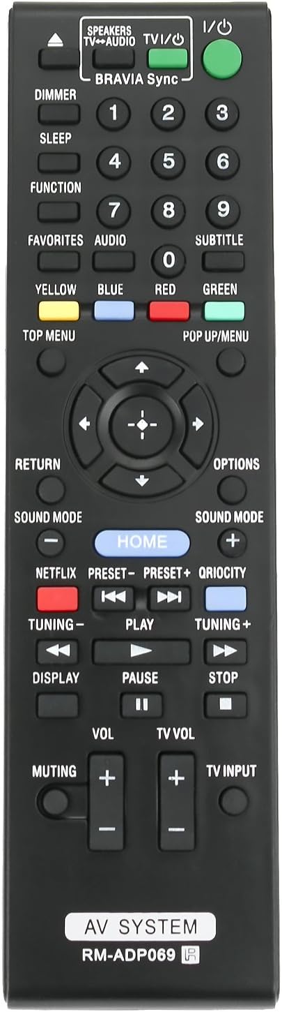 New RM-ADP069 Replace Remote Control for Sony BDV-N890W/Z, BDV-T57, BDV-F7, HBD-F7, BDV-E280