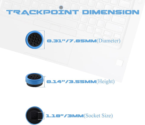 LeFix 2 x Replacement Trackpoint Caps for Dell E6400 E6410 E6420 E6430 E4300 E4310 E5410 E5500
