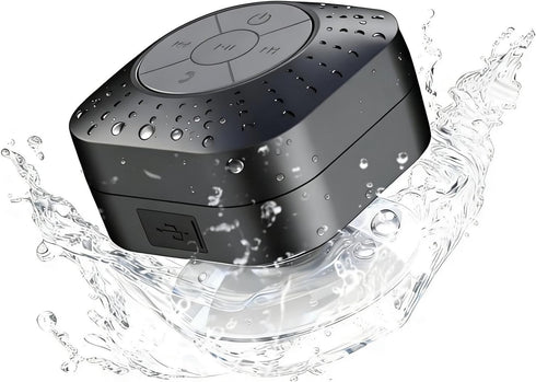 Densleonis Portable Bluetooth Shower Speaker, Wireless Water-Resistant Speaker with Suction Cup Bathroom Speaker