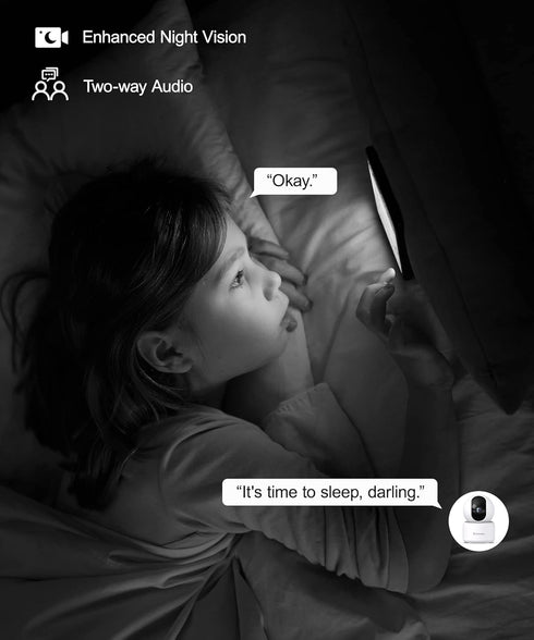 GALAYOU Indoor Security Camera 2K, 360 Degree WiFi Home Security Camera for Baby/Elder/Nanny with Night Vision