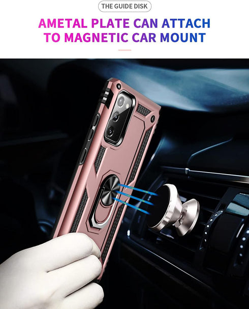 Samsung Galaxy Note 20 Case, Note20 5G Military-Grade Shockproof Cover with HD Screen Protectors, Rose Gold