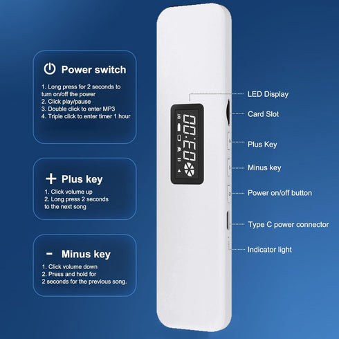 LICAEVEY 300mAh Pillow Speaker, Bone Conduction Cordless Bluetooth Music Sleep Speaker, Sleep Aid Speaker with Battery