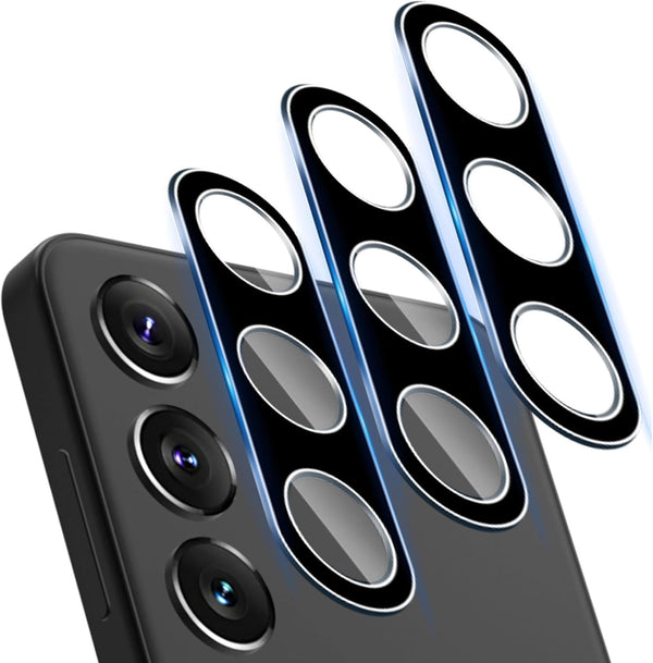 DEERLAMN 3-Pack Samsung Galaxy S24+ Plus Camera Lens Protector, 9H Hardness Anti Scratch Tempered Glass (Black)