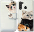 Case for Galaxy A21, Cute Brown Cat Leather Flip Wallet Cover with Card Slot Holder for Samsung Galaxy A21 2020