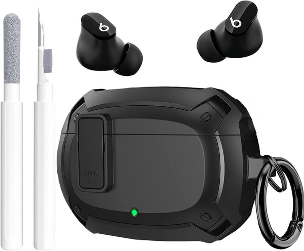Beats Studio Buds/Studio Buds+ Case Cover 2021/2023, GARTOO Protective Case with Lock Clip and Cleaning Kit, Compatible