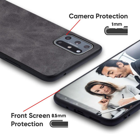 Premium Leather Case for Asus ROG Phone 7 5G - Retro Design, Full Protection (Gray) - Perfect for gamers!