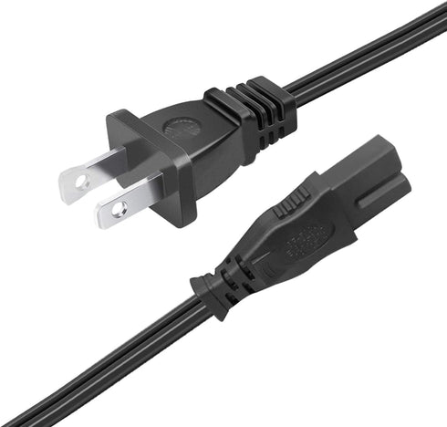 Polarized 8.2ft Power Cord for JVC Emerald EM32FL EM39FT EM55FT LT-32DM22 EM65FTR EM42FTR TV, 2 Prong Replacement