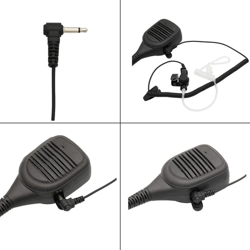 3.5mm Receiver/Listen ONLY Surveillance Acoustic Tube Earpiece Headset - 2 Pack with Medium Earmolds
