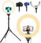 UBeesize 14'' Foldable Ring Light - 62'' Tripod Stand and Phone Holder, LED Selfie Light for Tiktok/YouTube/Photography