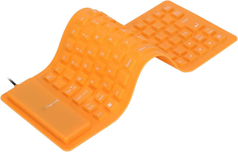 Foldable Silicone Keyboard, USB Wired Waterproof Rollup Keyboard, Slim Soft Silent Typing 85 Keys for PC, Notebook,