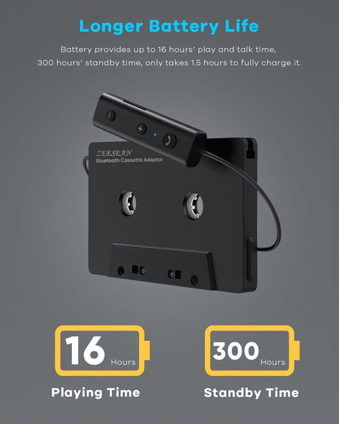 Car Bluetooth 5.1 Cassette Adapter, Wireless Cassette Aux Adapter, Support TF Card, Car Audio Bluetooth Receiver for