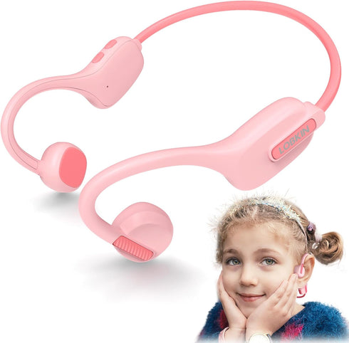 LOBKIN Kids Headphones, Open Ear Bluetooth 5.3 Wireless Earbuds, IPX5 Waterproof with Microphone for Kids