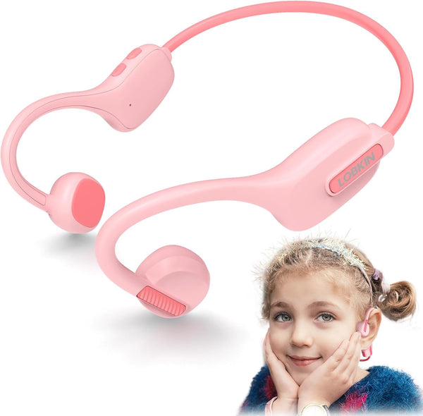 LOBKIN Kids Headphones, Open Ear Bluetooth 5.3 Wireless Earbuds, IPX5 Waterproof with Microphone for Kids
