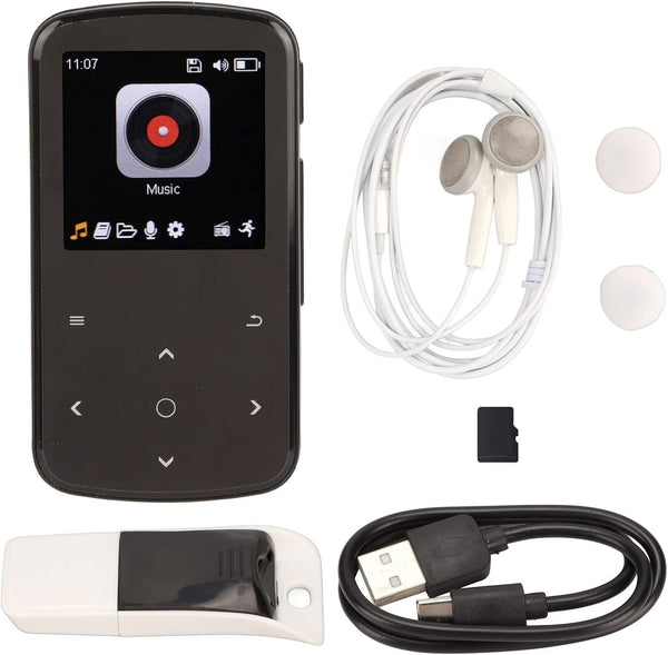 Tangxi Bluetooth Sports MP3 Player, 1.54 inch Touch Mini Back Clip MP3 Player,