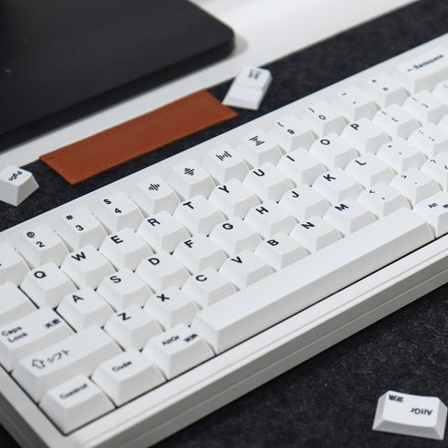 Gliging 135 Keys PBT Keycaps Cherry Profile DYE-Sub, White Theme Minimalist Style for Mechanical Keyboards