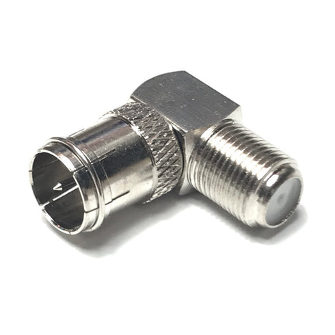 CESS Right Angle Coax F-Jack to F-Quick Push On Plug, Male/Female Adapter, Support Comcast, Verizon FiOS, 4 Pack