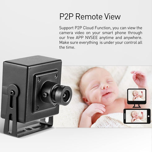 REVOTECH HD 3MP Mini IP Camera - Indoor 1296P Security Camera with P2P Remote View, H.265 20fps (I706 Black)