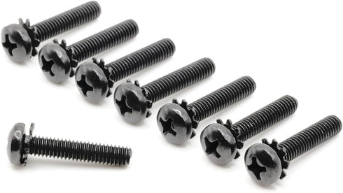 Replacement Screws - 1 Set of Metric Screws (Model RS-198358) Pan Head - Philips Drive - Black Plated (Pack of 8)