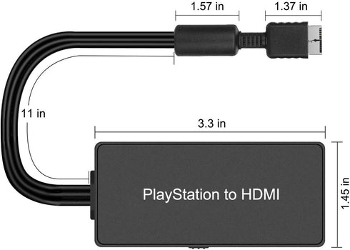 Y.D.F PS2 to HDMI Adapter, PS2 HDMI Cable, Supports 4:3/16:9 Aspect Ratio, Works for PlayStation 1/2