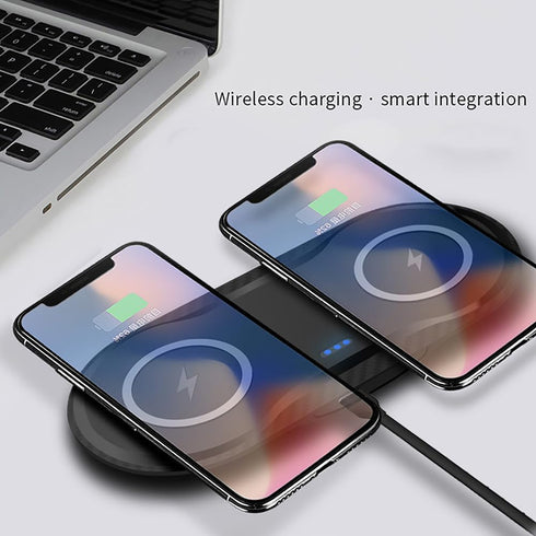 2 * 15W Dual Wireless Charger for Multiple Devices, 30W Fast Charging Pad for Apple iPhone, AirPods, Samsung, Google