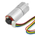 2Pcs 12V 100RPM 1:45 Gear Motor with Encoder DC Gear Ratio D Shaft Metal Encoder Gear Motor Silver for Smart car/Robot