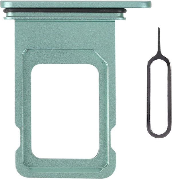iPhone 11 Green SIM Card Slot Replacement, Single SIM Version Card Tray Holder Adapter with Waterproof Rubber Ring