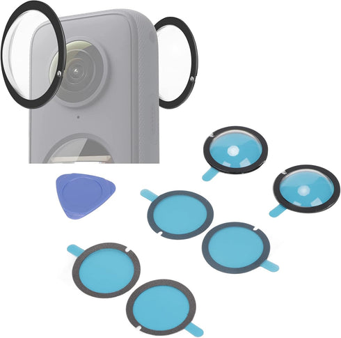 ASHATA Dual Lens Guards, HD Sports Camera Lens Protective Cover, 3 Pairs Lens Guards for Insta360 ONE X2