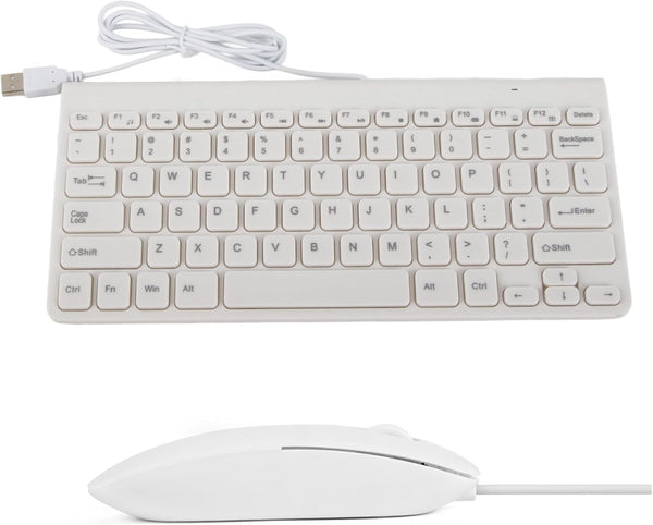 GOWENIC Ultra-Thin Wired Keyboard and Mouse Set, Full Size USB Optical Mice Combo with Number Pad for Laptop, PC,