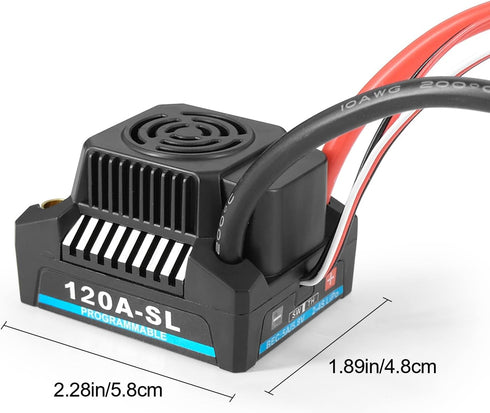 Irfora 120A 4-6S 5A/5.8V 3660/3670/3674 1/8 Brushless ESC with BEC for Brushless Motor Remote Control Car/Off-Road/Boat