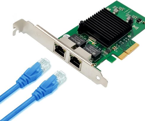 Dual-Port PCIe X4 Gigabit Network Card 1000M Ethernet Adapter with Intel 82576 for Windows/Linux