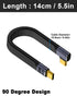 Poyiccot Short USB C Cable 40Gbps, Right Angle USB C to USB C 240W Flat Cable for Thunderbolt 4, Phone, External SSD,