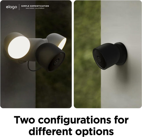elago Silicone Cover for Google Nest Cam Outdoor or Indoor, Black Magnetic Mount Cover with All Weather Protection