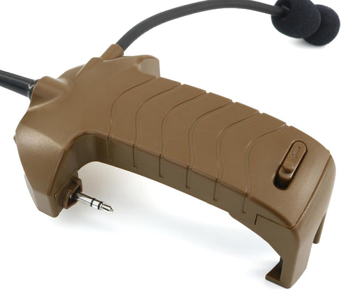 Microphone & PTT for Walker's Razor Noise Cancelling Headphones Airsoft (Coyote Brown)