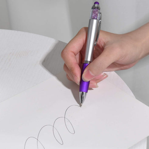 Stylus Pens for Touch Screens, Medium Point Pens with Crystals for Women and Kids, Black Ink Pen with Comfort Grip