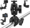 Super Camera Clamp Mount Double Socket Arm with 1/4"-20 Ball Head for GoPro, DSLR, LED Lights