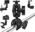 Super Camera Clamp Mount Double Socket Arm with 1/4"-20 Ball Head for GoPro, DSLR, LED Lights