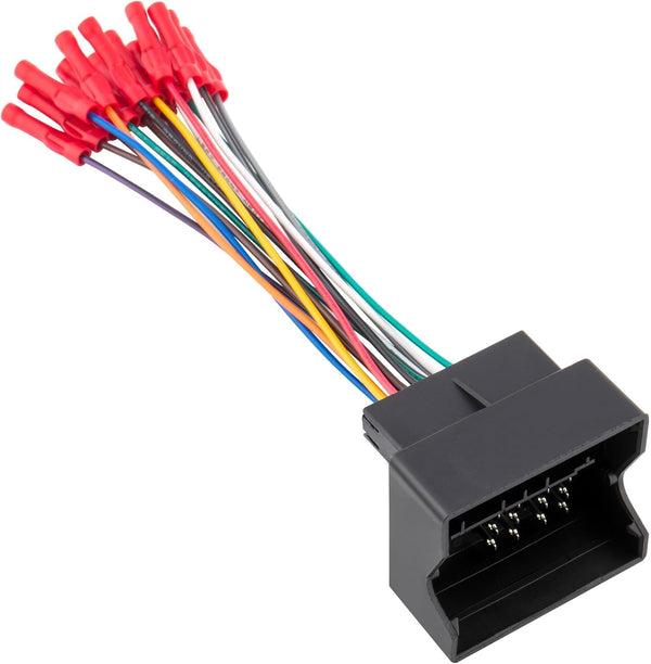 RED WOLF Car Stereo Wiring Harness for Volkswagen 2004-2015, BMW 3/5, Audi 2002-2010 Aftermarket Install