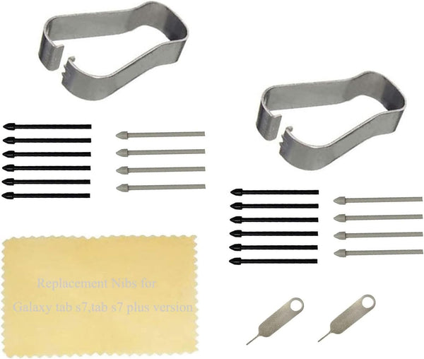 (20pcs Pack) Tab S7 S Pen Nibs Replacement Stylus Tips for Samsung Galaxy Tab S7, S7 Plus (Black/Gray)
