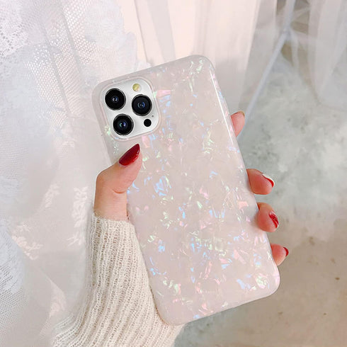 J.west Case for iPhone 13 Pro - Sparkle Opal Glitter Translucent Clear Soft TPU Slim Fit Phone Cover for Women